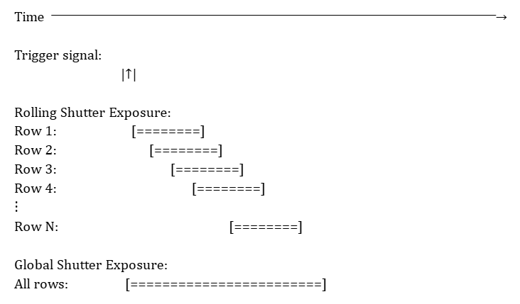 Trigger and Exposure Timing in Rolling and Global Shutter Cameras