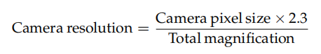 Camera resolution calculation formula