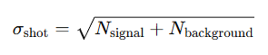 The contribution of background photons to the total scattering noise is significant; in this case, the relevant noise term is calculated as follows.