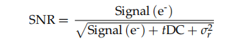 snr formula with dark current